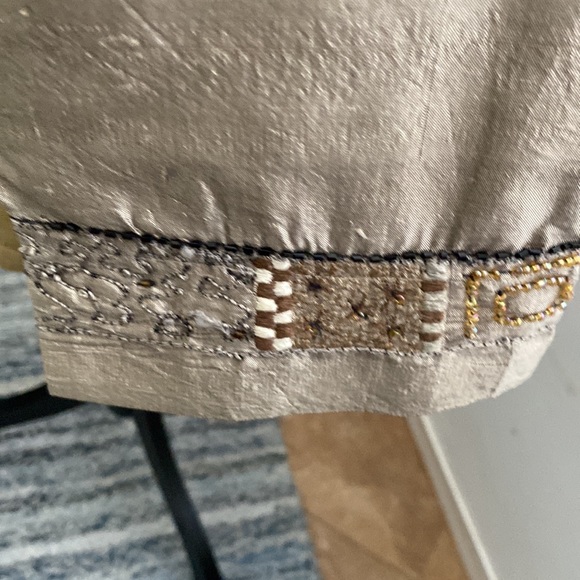 Chico's Silk Embroidered Tunic Top Jacket Size 2/large - Picture 5 of 12